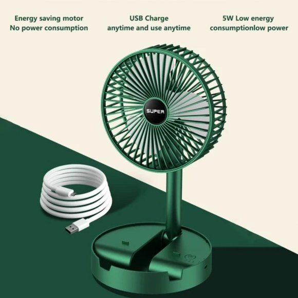 Powerful Portable Rechargeable Foldable Fan New - Picture 3 of 6